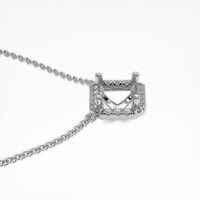 14K White Gold Pave Necklace Setting Image