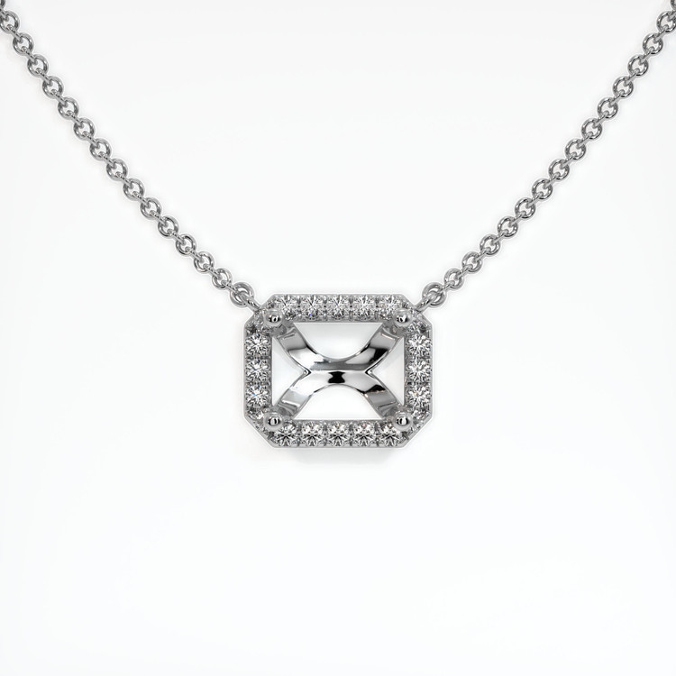 18K White Gold Pave Necklace Setting