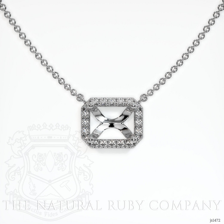 18K White Gold Pave Necklace Setting