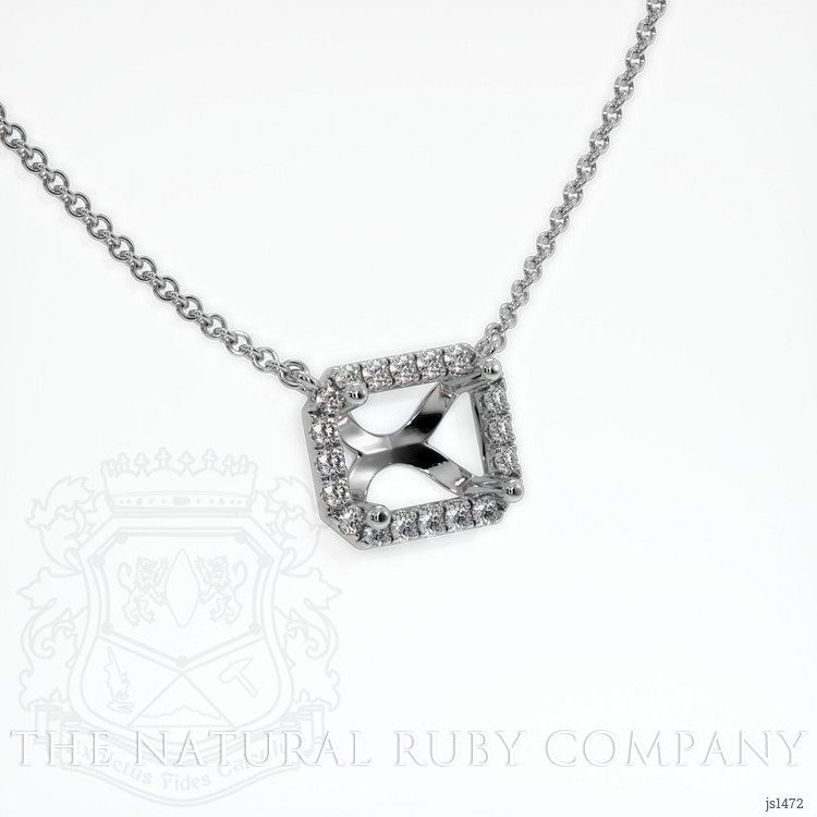 18K White Gold Pave Necklace Setting