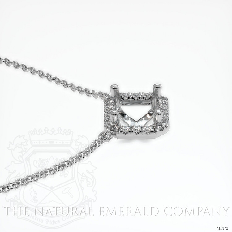 18K White Gold Pave Necklace Setting