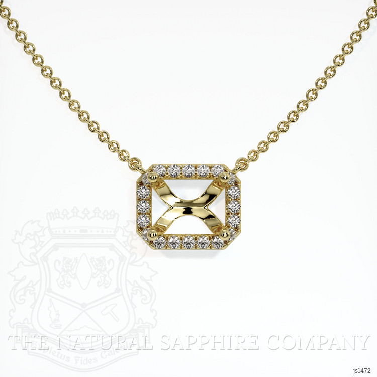 14K Yellow Gold Pave Necklace Setting