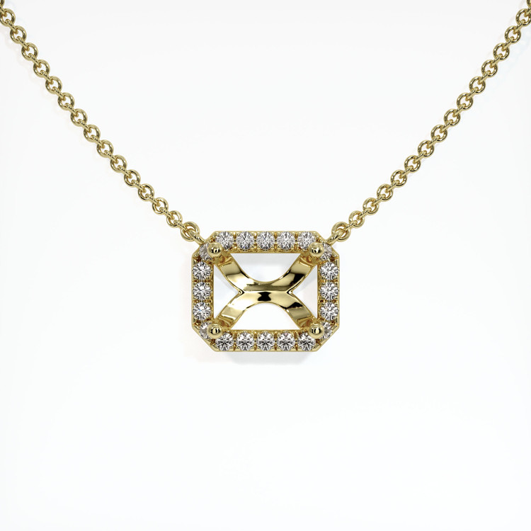14K Yellow Gold Pave Necklace Setting