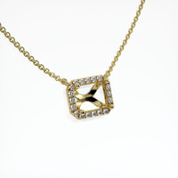 14K Yellow Gold Pave Necklace Setting Image