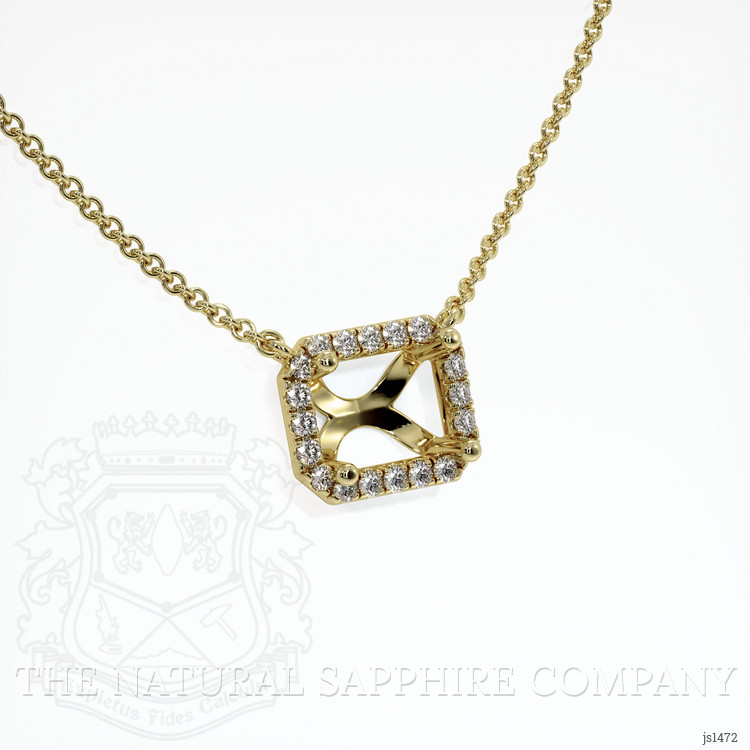 14K Yellow Gold Pave Necklace Setting