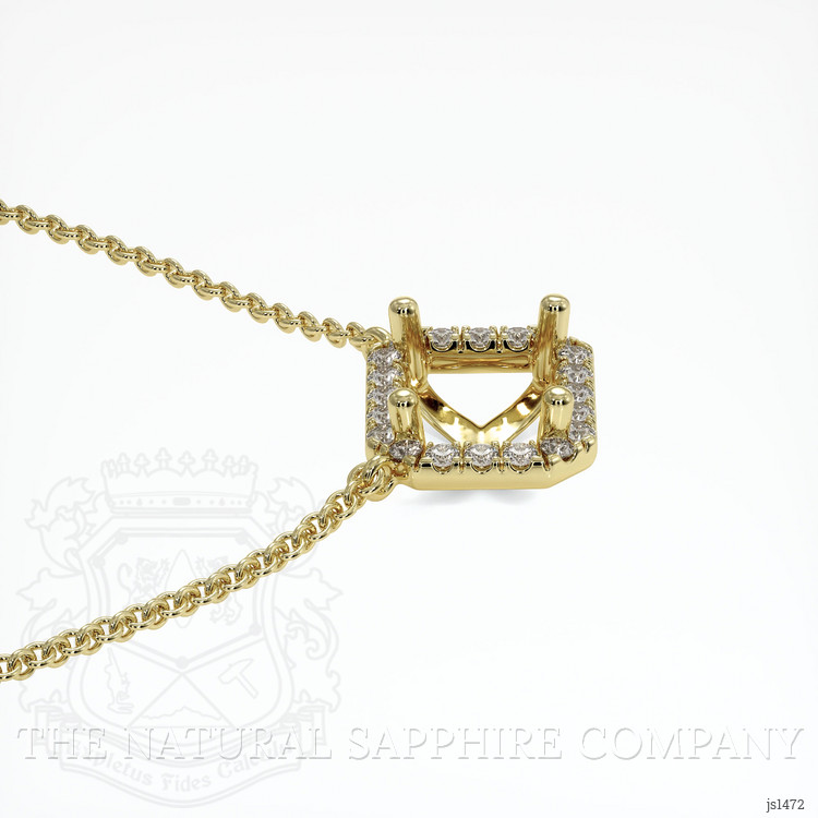 14K Yellow Gold Pave Necklace Setting