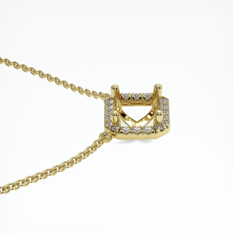 14K Yellow Gold Pave Necklace Setting