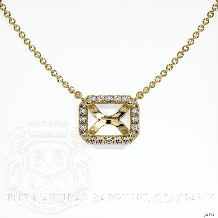 18K Yellow Gold Pave Necklace Setting