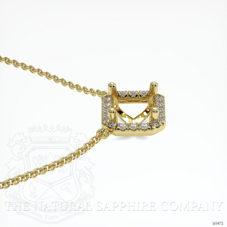 18K Yellow Gold Pave Necklace Setting