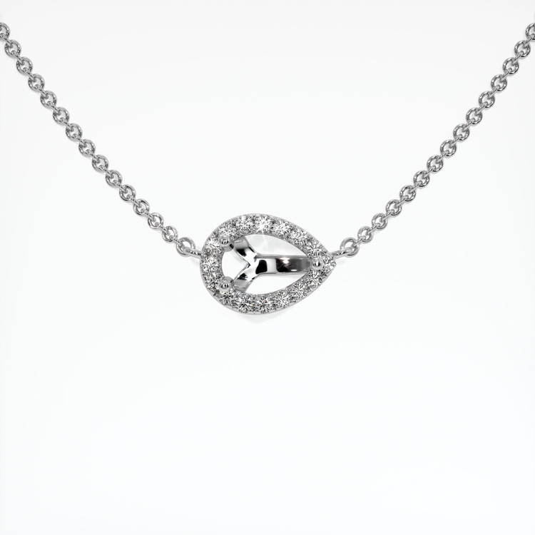 Platinum 950 Pave Necklace Setting