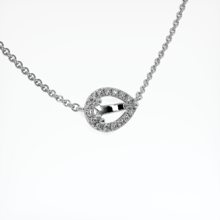 Platinum 950 Pave Necklace Setting