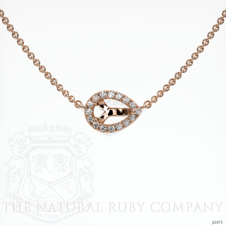 14K Rose Gold Pave Necklace Setting