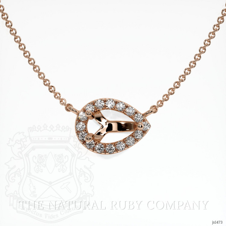 14K Rose Gold Pave Necklace Setting