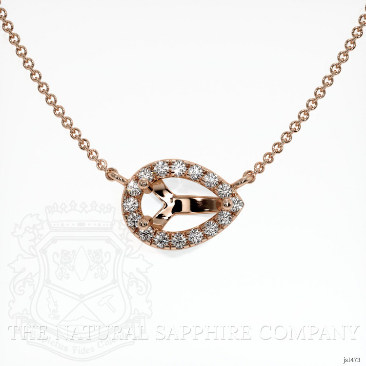 14K Rose Gold Pave Necklace Setting