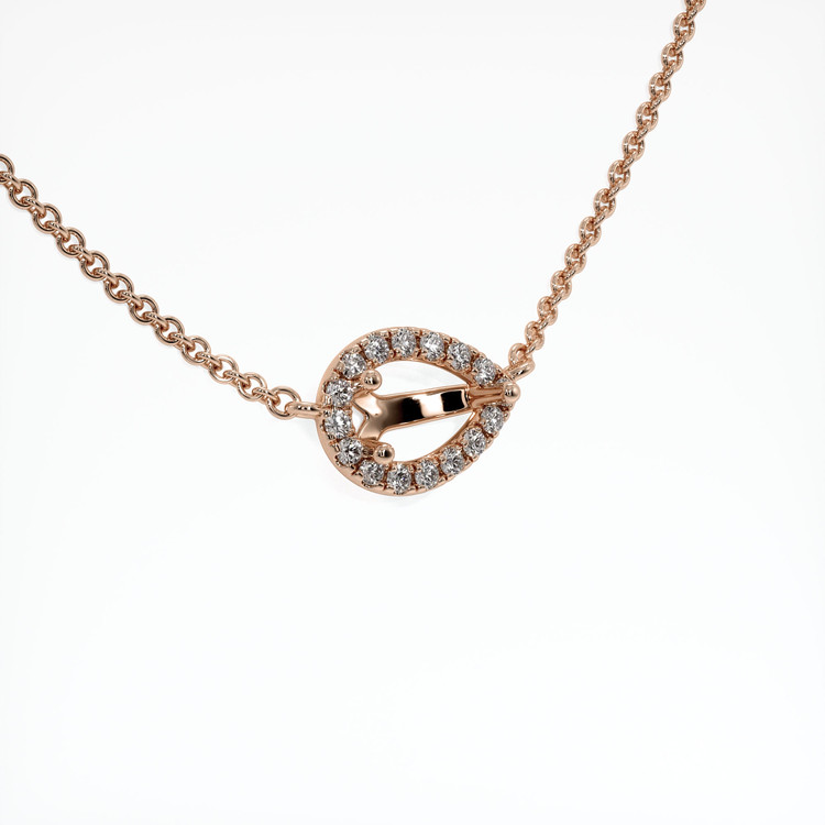 14K Rose Gold Pave Necklace Setting
