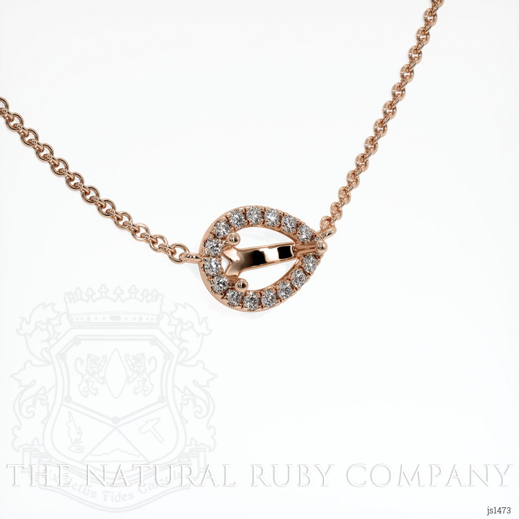 14K Rose Gold Pave Necklace Setting