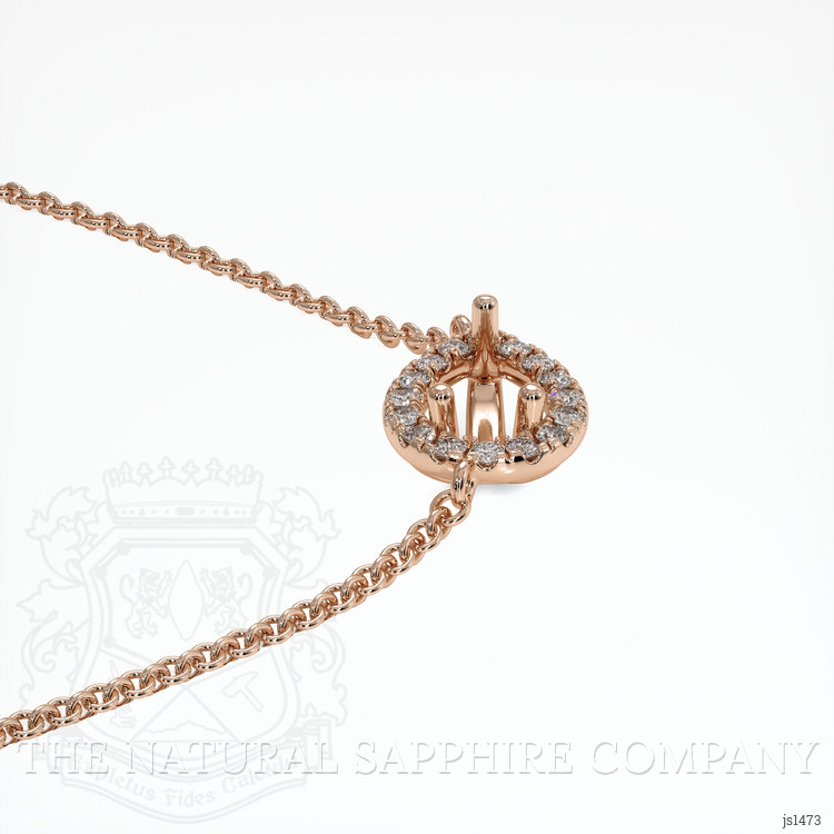 14K Rose Gold Pave Necklace Setting