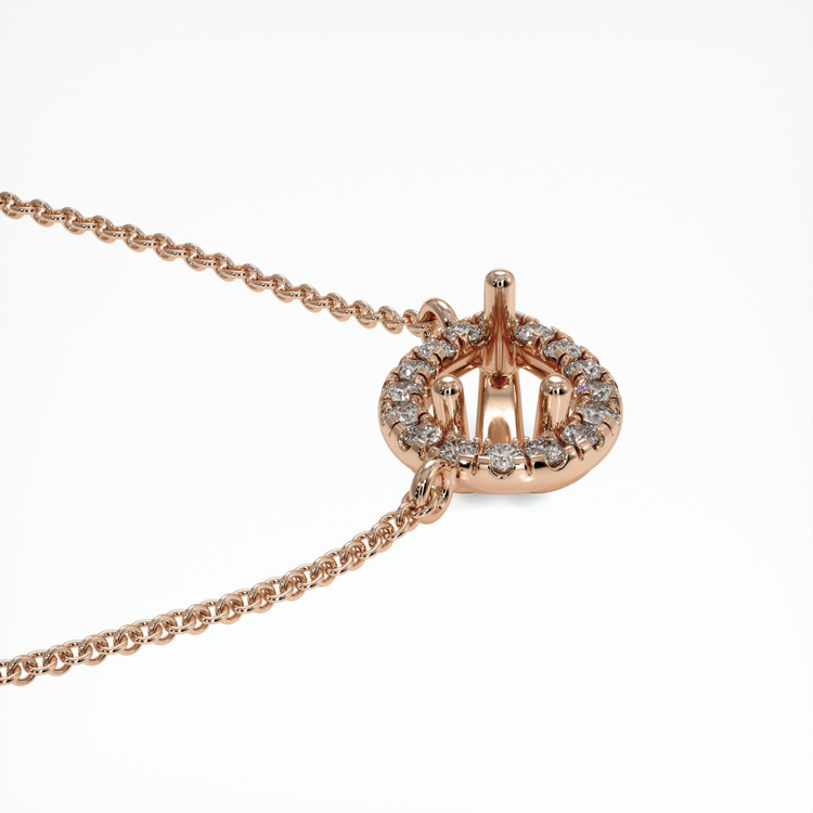 14K Rose Gold Pave Necklace Setting