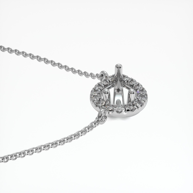 10K White Gold Pave Necklace Setting