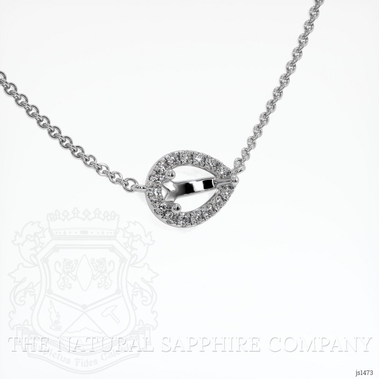 14K White Gold Pave Necklace Setting
