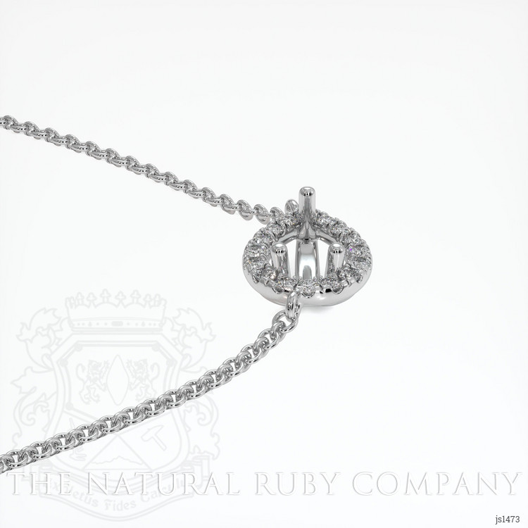 14K White Gold Pave Necklace Setting