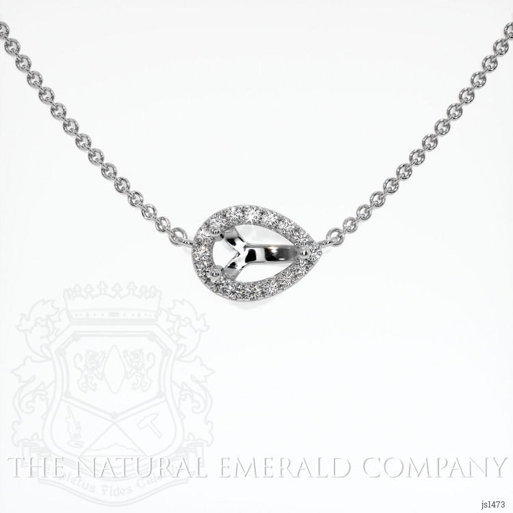 18K White Gold Pave Necklace Setting