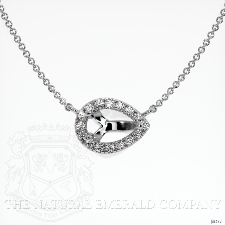 18K White Gold Pave Necklace Setting