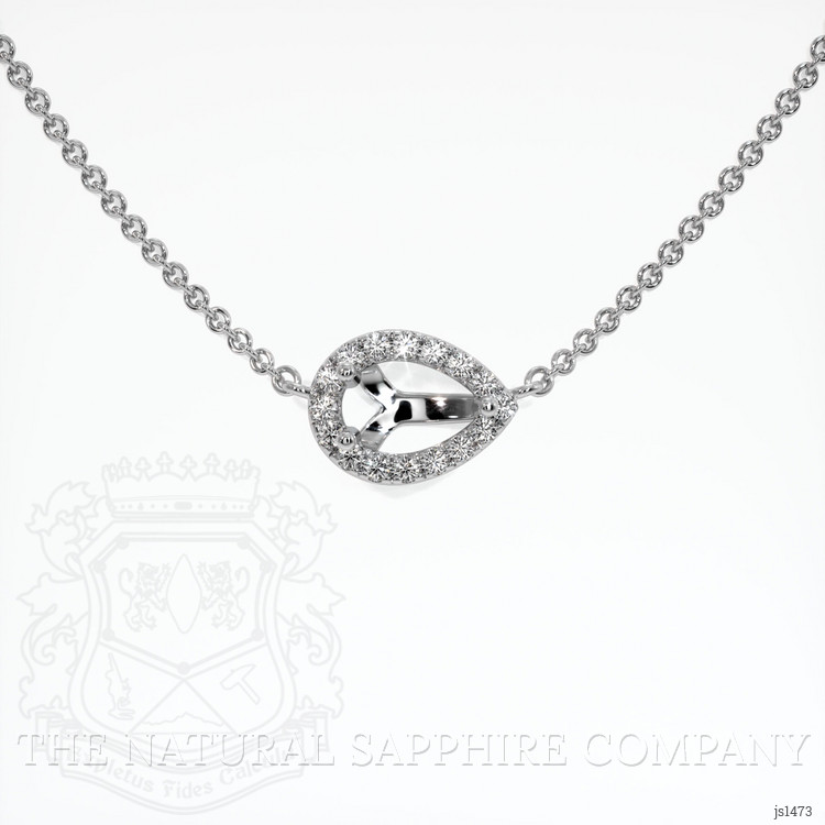 18K White Gold Pave Necklace Setting