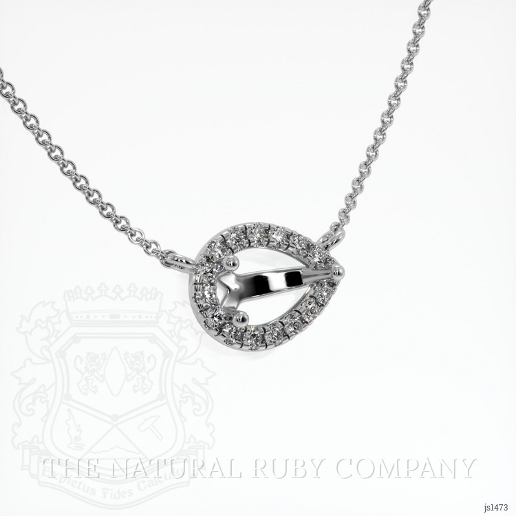 18K White Gold Pave Necklace Setting