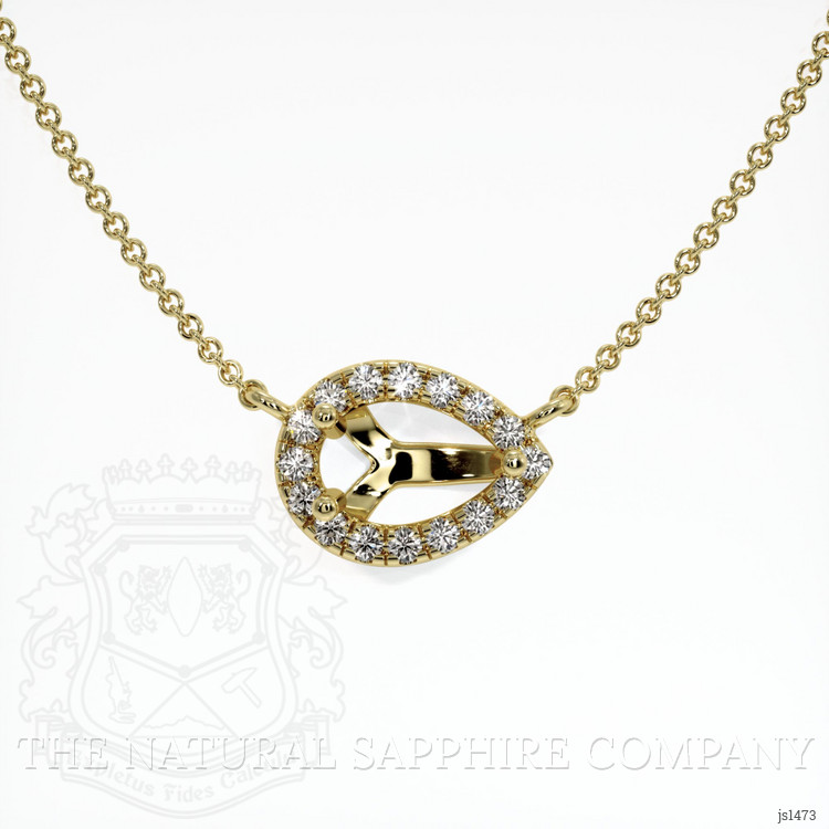 10K Yellow Gold Pave Necklace Setting