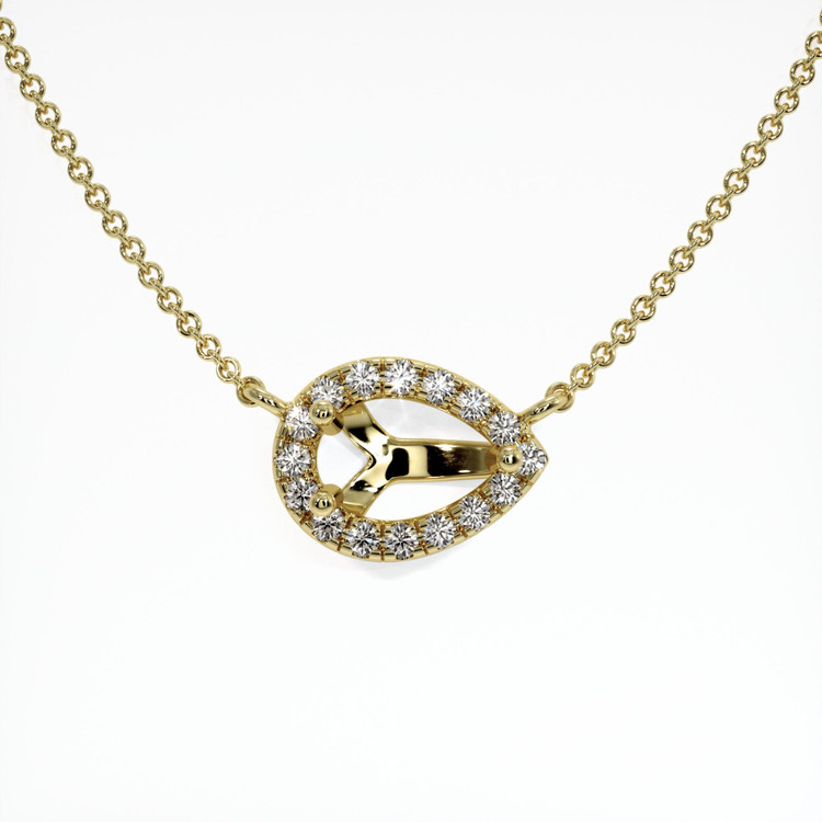 10K Yellow Gold Pave Necklace Setting