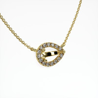 10K Yellow Gold Pave Necklace Setting Image