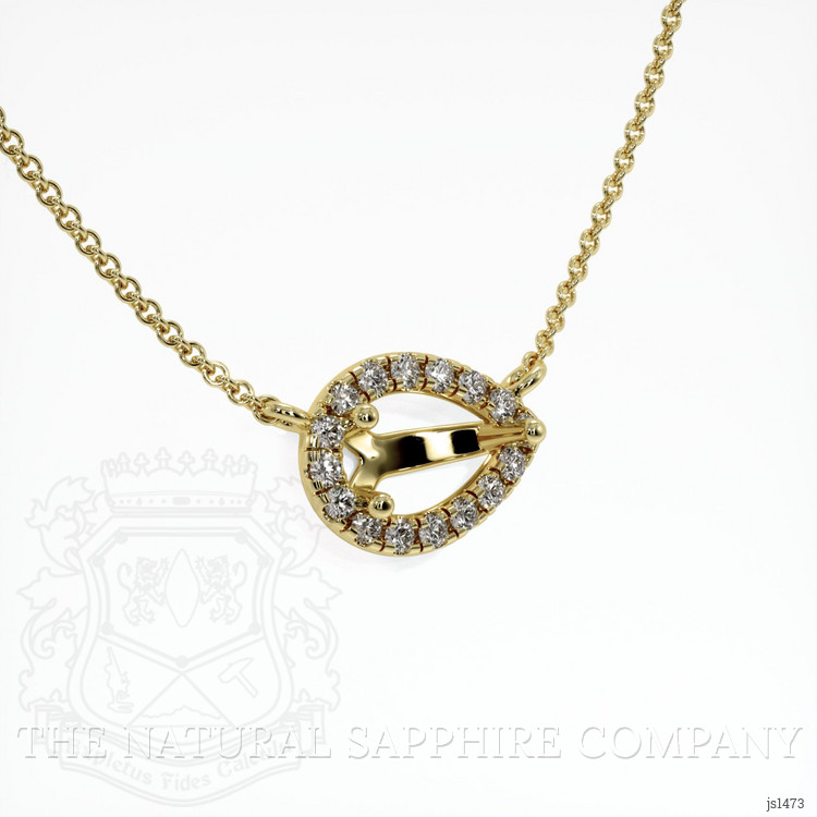 10K Yellow Gold Pave Necklace Setting
