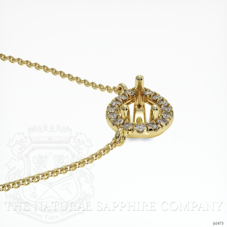 10K Yellow Gold Pave Necklace Setting