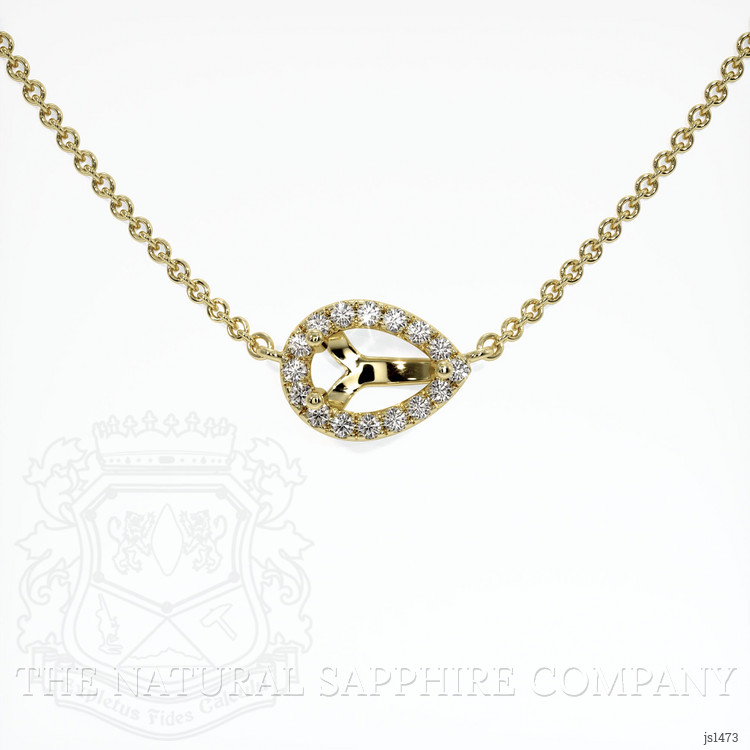 14K Yellow Gold Pave Necklace Setting