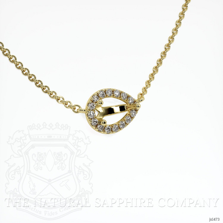 14K Yellow Gold Pave Necklace Setting
