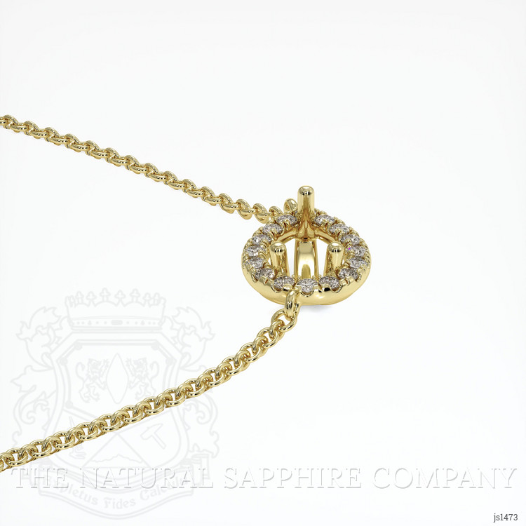 14K Yellow Gold Pave Necklace Setting