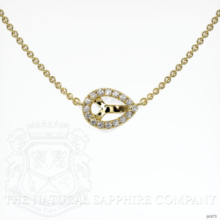 18K Yellow Gold Pave Necklace Setting