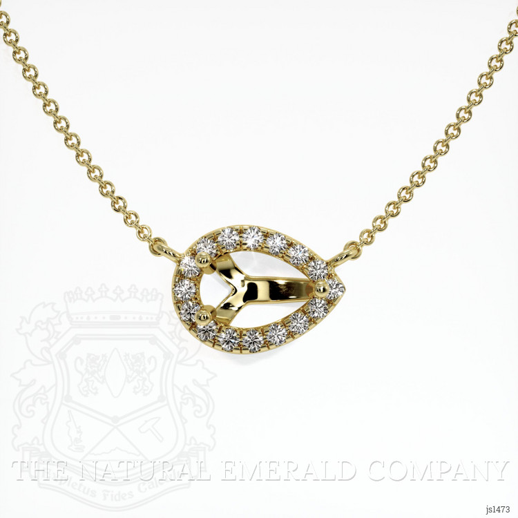 18K Yellow Gold Pave Necklace Setting