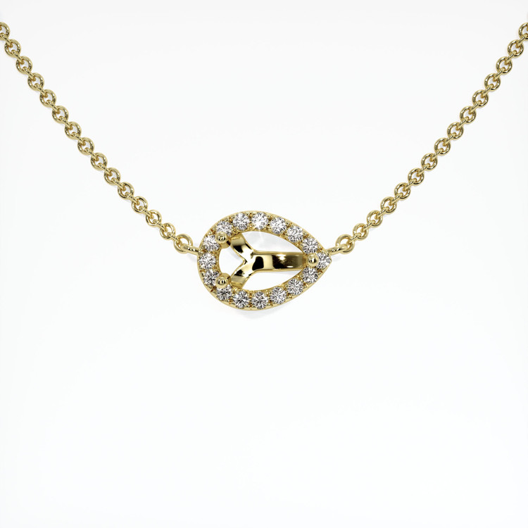 18K Yellow Gold Pave Necklace Setting