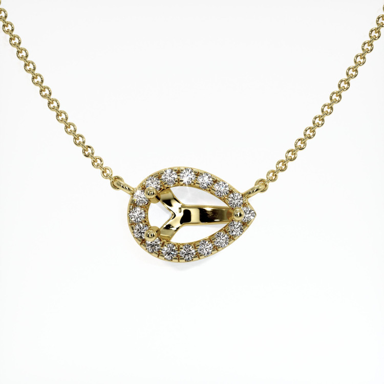 18K Yellow Gold Pave Necklace Setting
