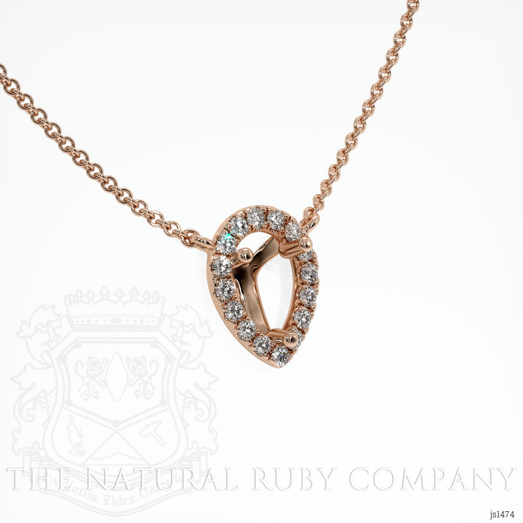 14K Rose Gold Pave Necklace Setting