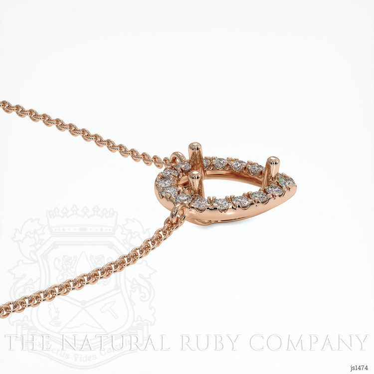 14K Rose Gold Pave Necklace Setting