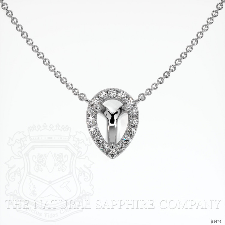 Silver Pave Necklace Setting