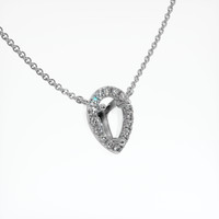 14K White Gold Pave Necklace Setting Image