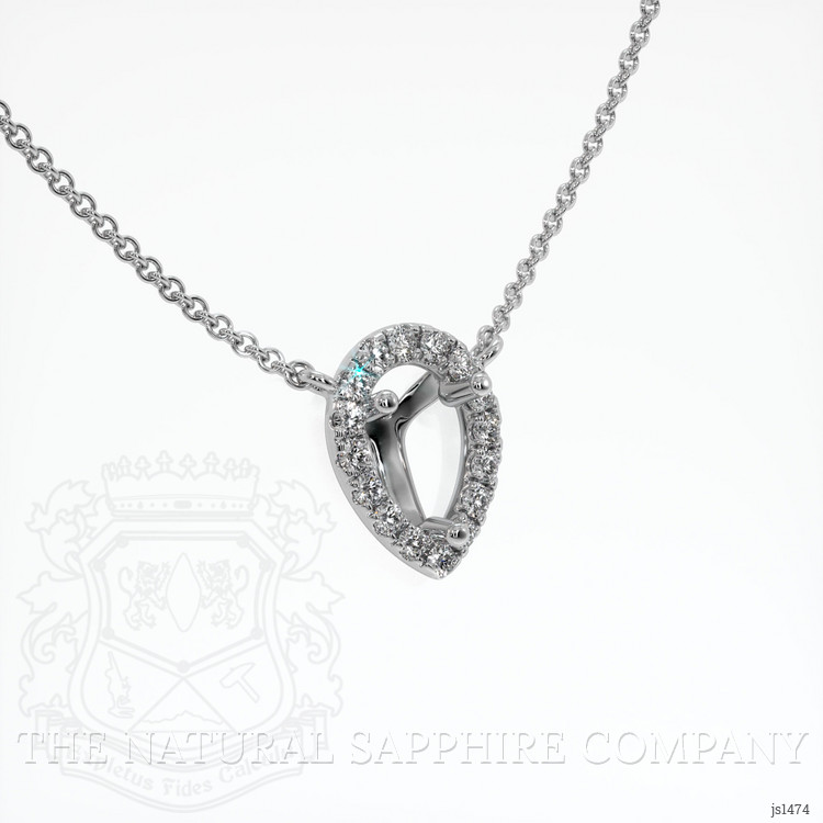 14K White Gold Pave Necklace Setting