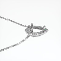 14K White Gold Pave Necklace Setting Image