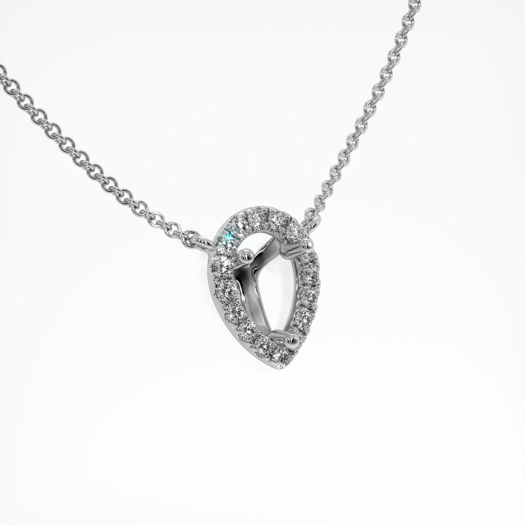 18K White Gold Pave Necklace Setting
