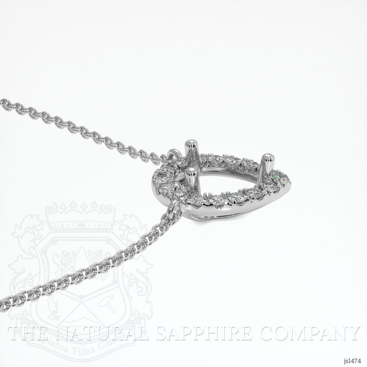 18K White Gold Pave Necklace Setting