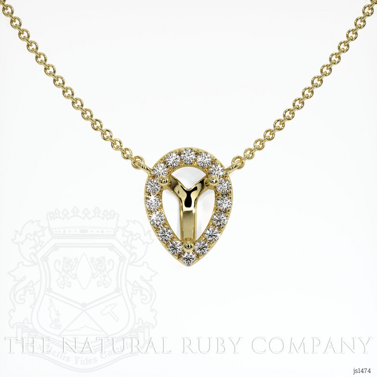 14K Yellow Gold Pave Necklace Setting